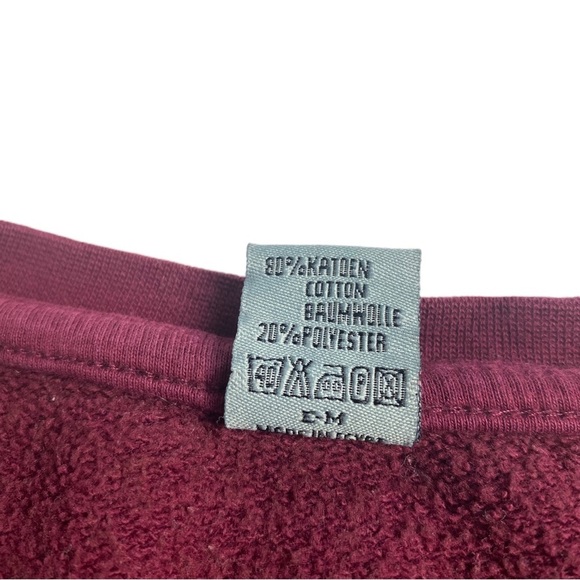 Vintage destroyed Amsterdam Collegiate style thin sweatshirt burgundy - Picture 6 of 9